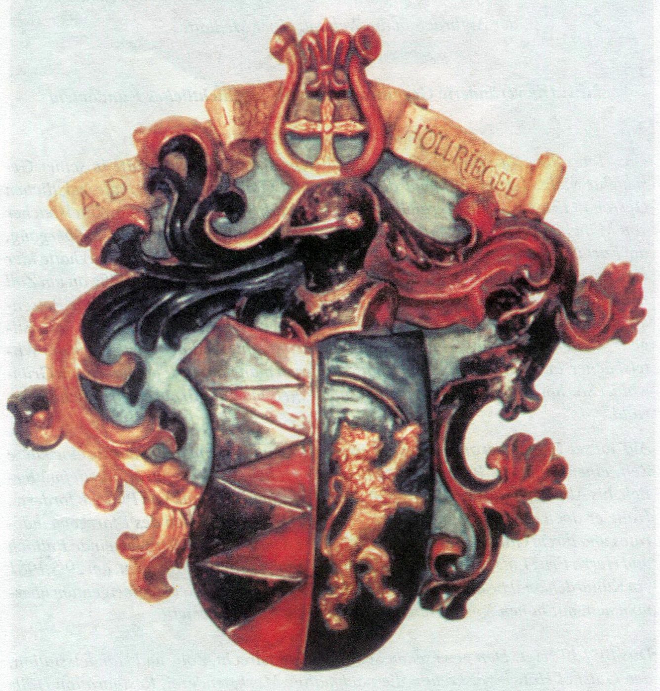 Bürgerliches Wappen der Familie Höllriegel von 1838